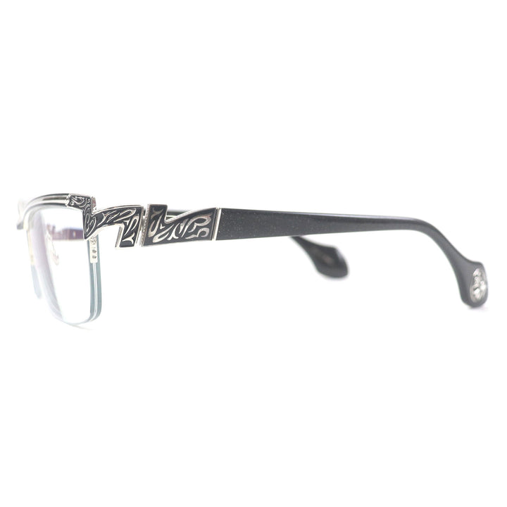 Great A’rossby Glasses Glitter half rim Silver black mens 209252208