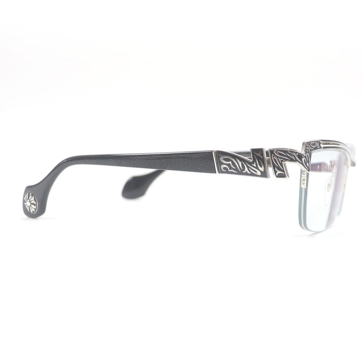 Great A’rossby Glasses Glitter half rim Silver black mens 209252208