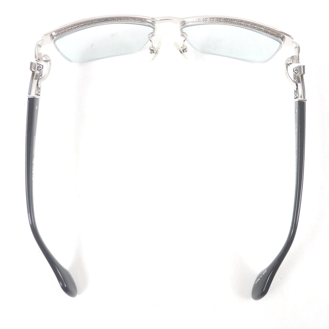 Great A’rossby Glasses Glitter half rim Silver black mens 209252208