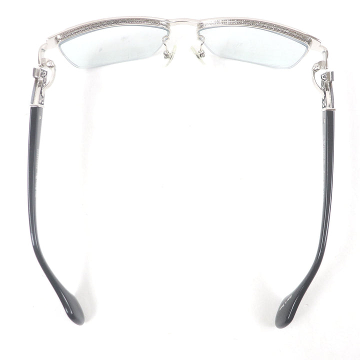 Great A’rossby Glasses Glitter half rim Silver black mens 209252208