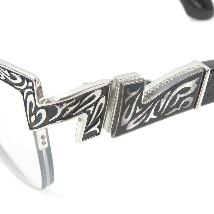 Great A’rossby Glasses Glitter half rim Silver black mens 209252208