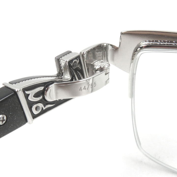 Great A’rossby Glasses Glitter half rim Silver black mens 209252208