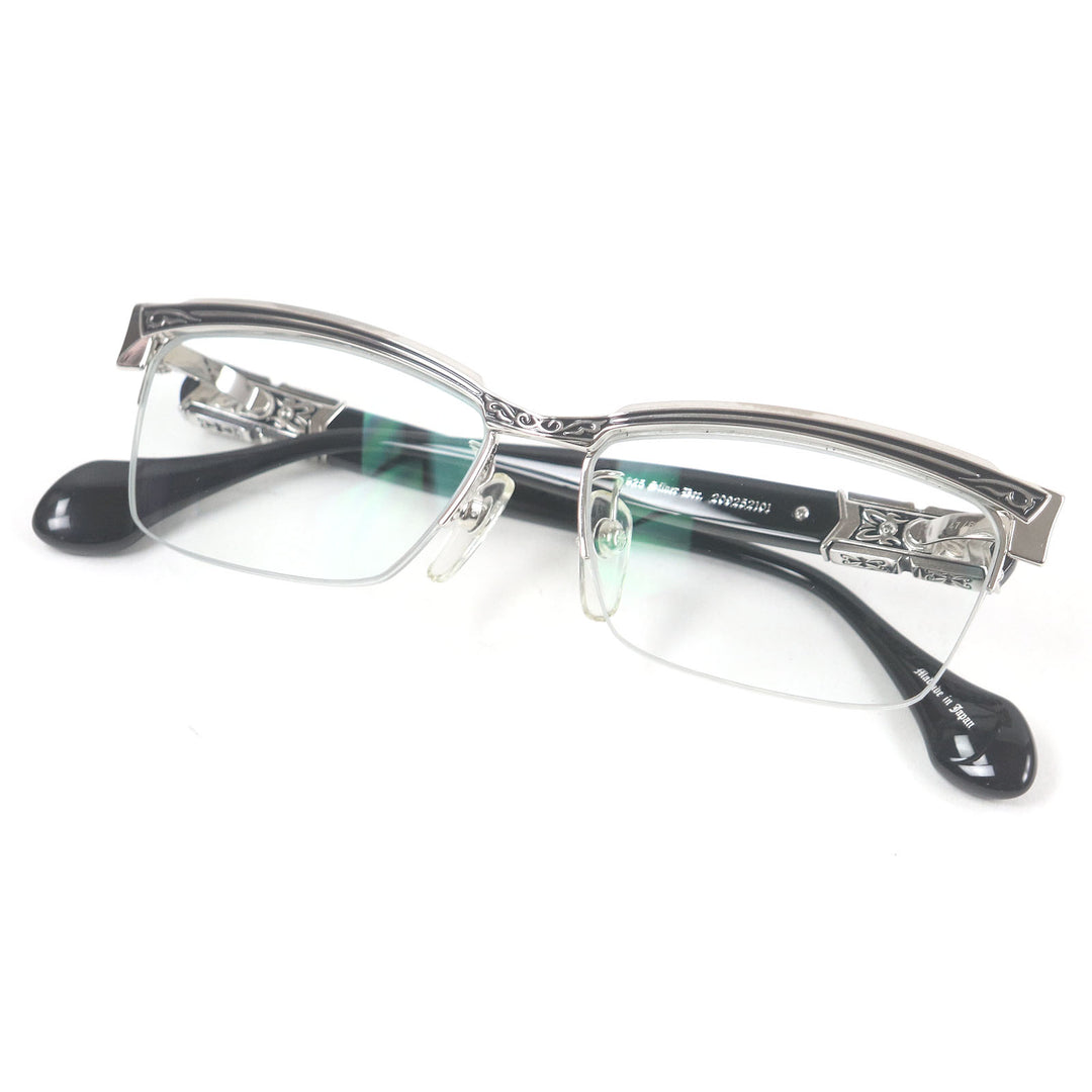 Great A’rossby Glasses Half rim Silver black SV925 mens 209252101