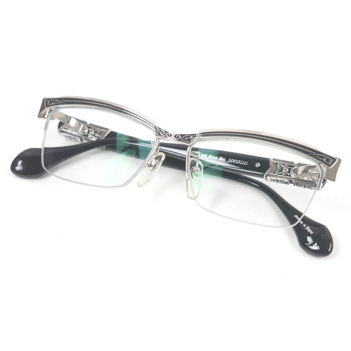 Great A’rossby Glasses Half rim Silver black SV925 mens 209252101