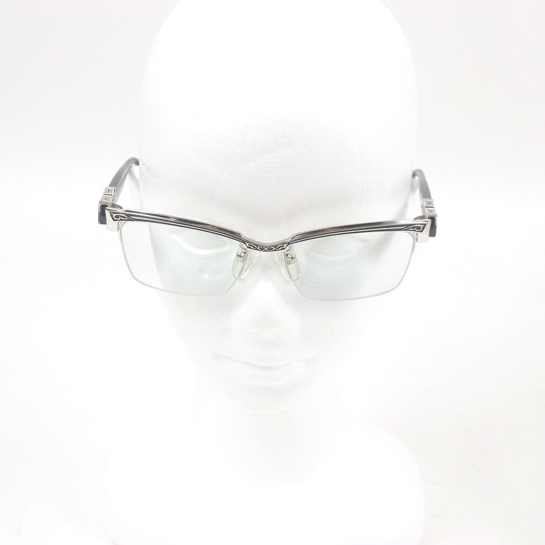 Great A’rossby Glasses Half rim Silver black SV925 mens 209252101
