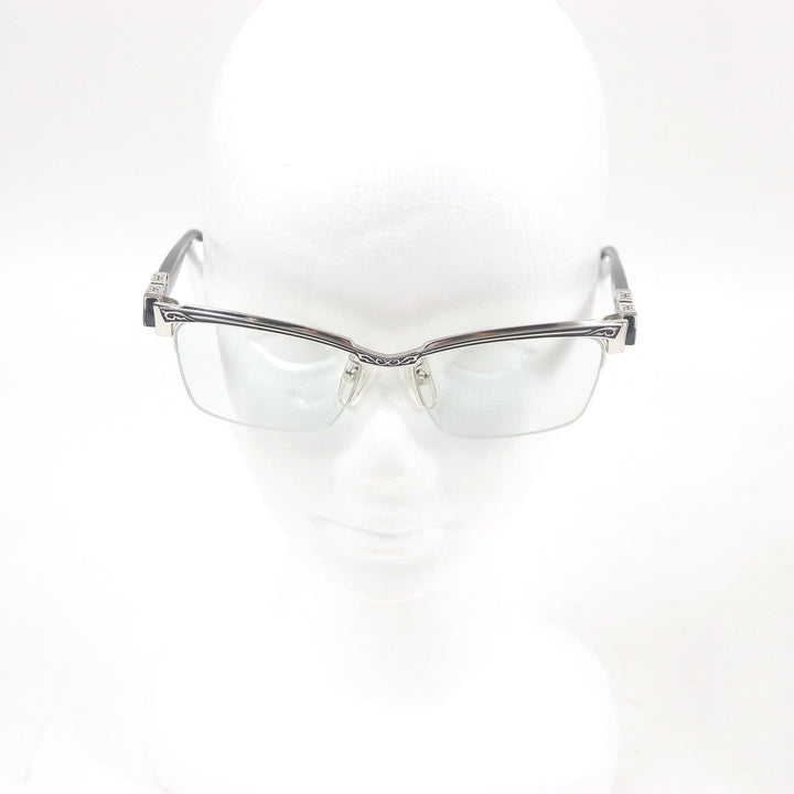 Great A’rossby Glasses Half rim Silver black SV925 mens 209252101