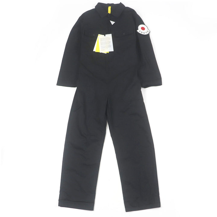 Pristine MONCLER GENIUS jumpsuit TUTA Logo patch jumpsuit black cotton mens XS
