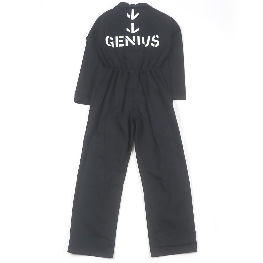 Pristine MONCLER GENIUS jumpsuit TUTA Logo patch jumpsuit black cotton mens XS
