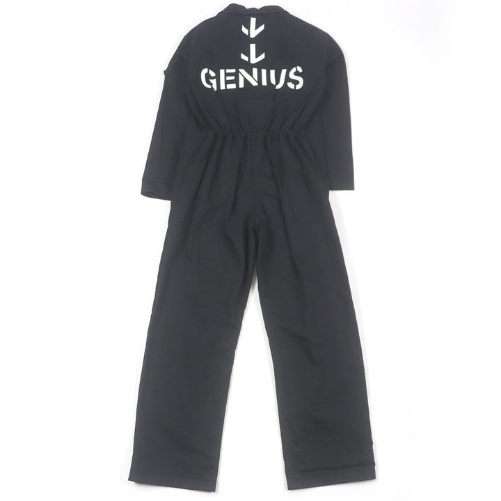 Pristine MONCLER GENIUS jumpsuit TUTA Logo patch jumpsuit black cotton mens XS