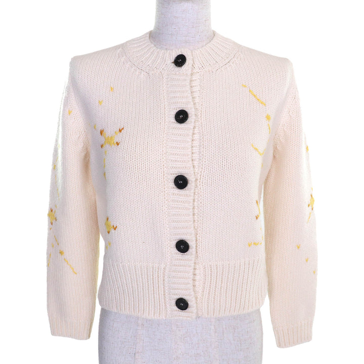 Excellent Christian Dior cardigan Pixel Zodiac Leo Logo Button 38 244G52LN320