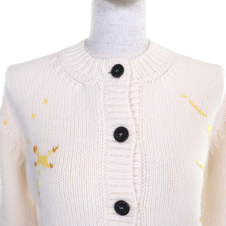 Excellent Christian Dior cardigan Pixel Zodiac Leo Logo Button 38 244G52LN320