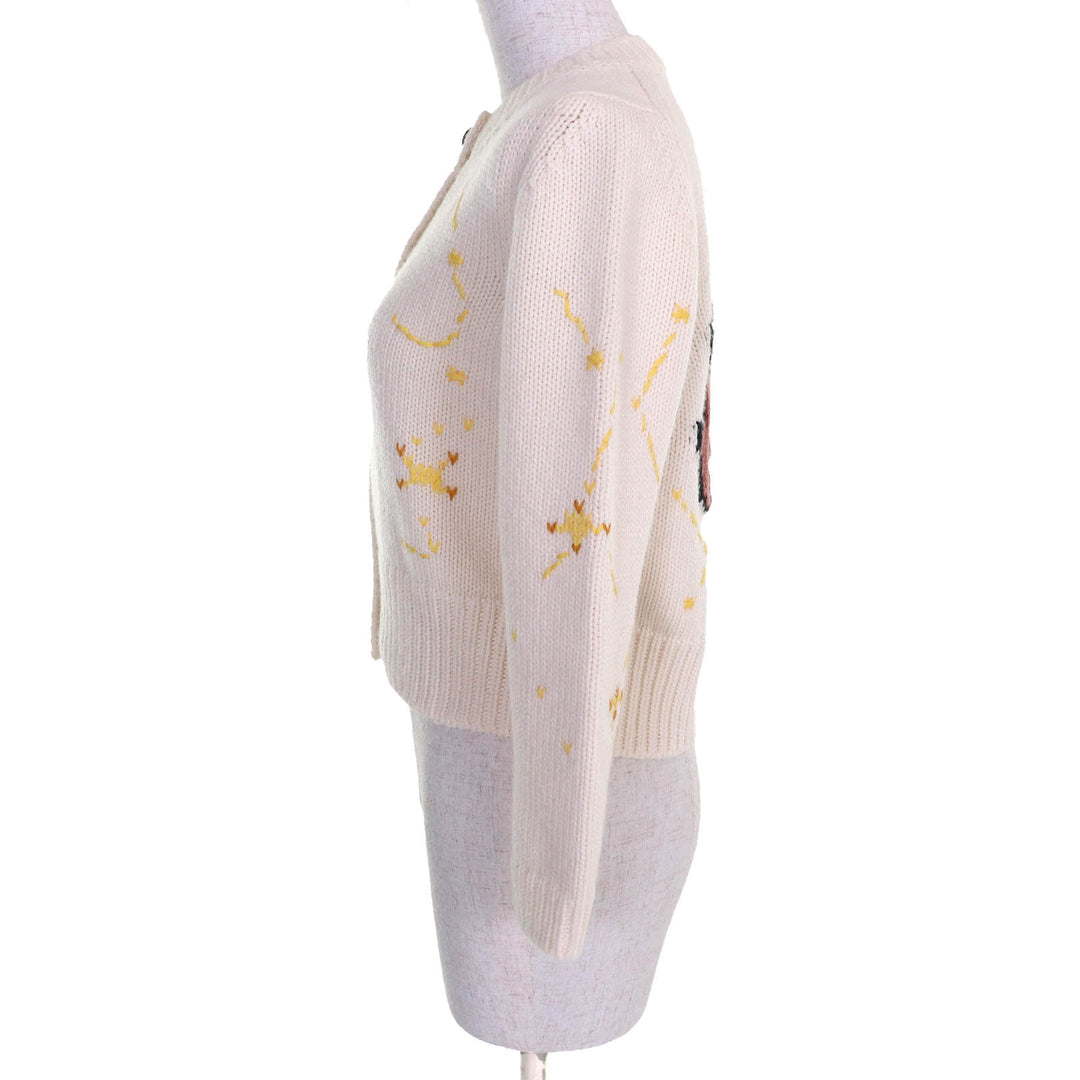Excellent Christian Dior cardigan Pixel Zodiac Leo Logo Button 38 244G52LN320