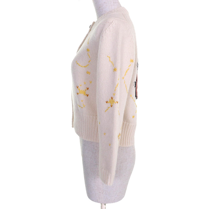 Excellent Christian Dior cardigan Pixel Zodiac Leo Logo Button 38 244G52LN320