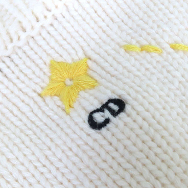 Excellent Christian Dior cardigan Pixel Zodiac Leo Logo Button 38 244G52LN320