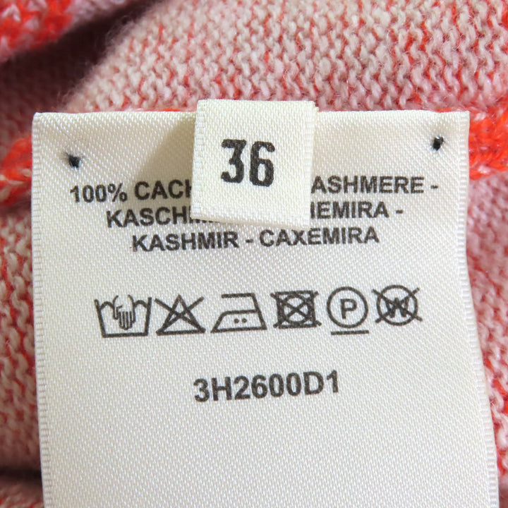 Pristine HERMES Short sleeve knit Circle logo parts Orange cashmere Women 36