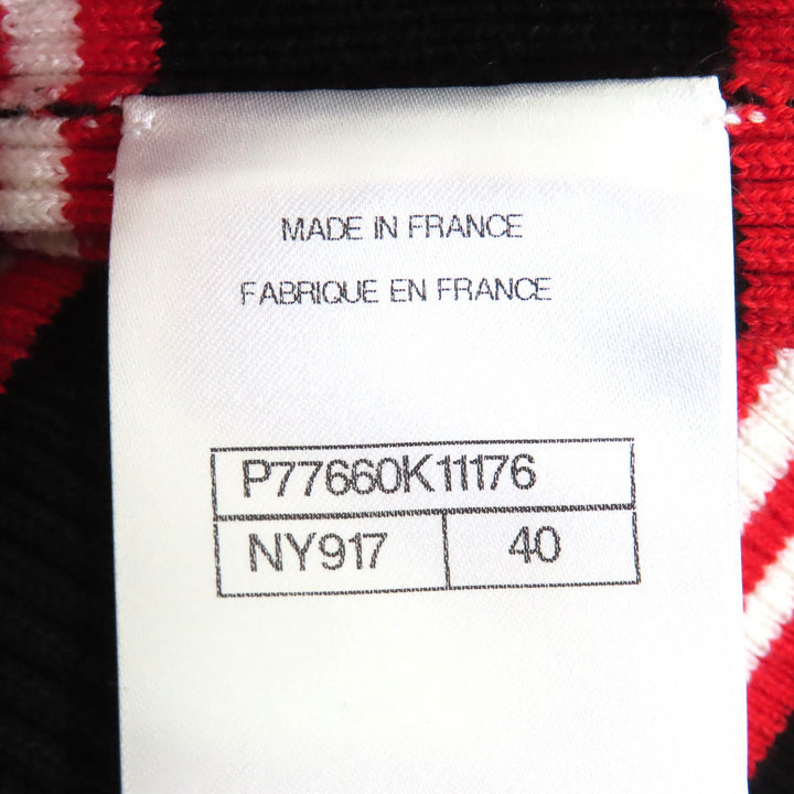 Excellent CHANEL Tank top COCO Mark Parts Border Pattern Ribbed SleevelessTop 40