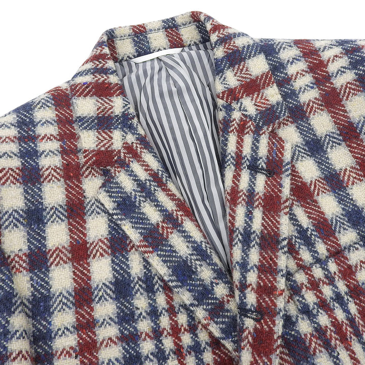 Excellent THOM BROWNE tailored jacket Check Tweed Tricolor Multi 1 MJU060AW7397