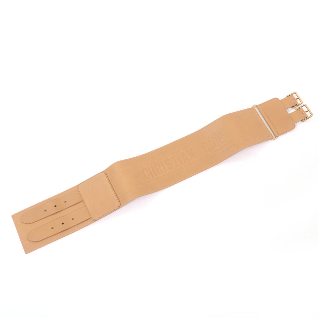 Excellent Christian Dior belt D-WAIST Maxi Double Brown leather Women B0098CMIV