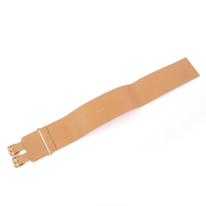 Excellent Christian Dior belt D-WAIST Maxi Double Brown leather Women B0098CMIV