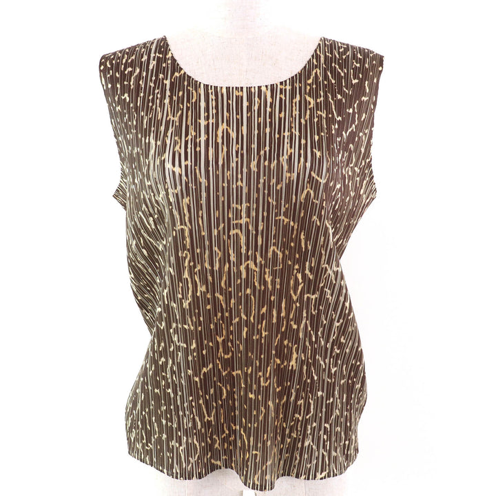Excellent PLEATS PLEASE Tank top All-over print sleeveless PP62-JK500