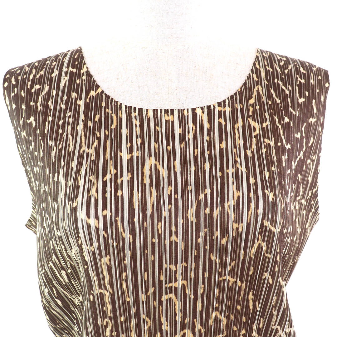 Excellent PLEATS PLEASE Tank top All-over print sleeveless PP62-JK500