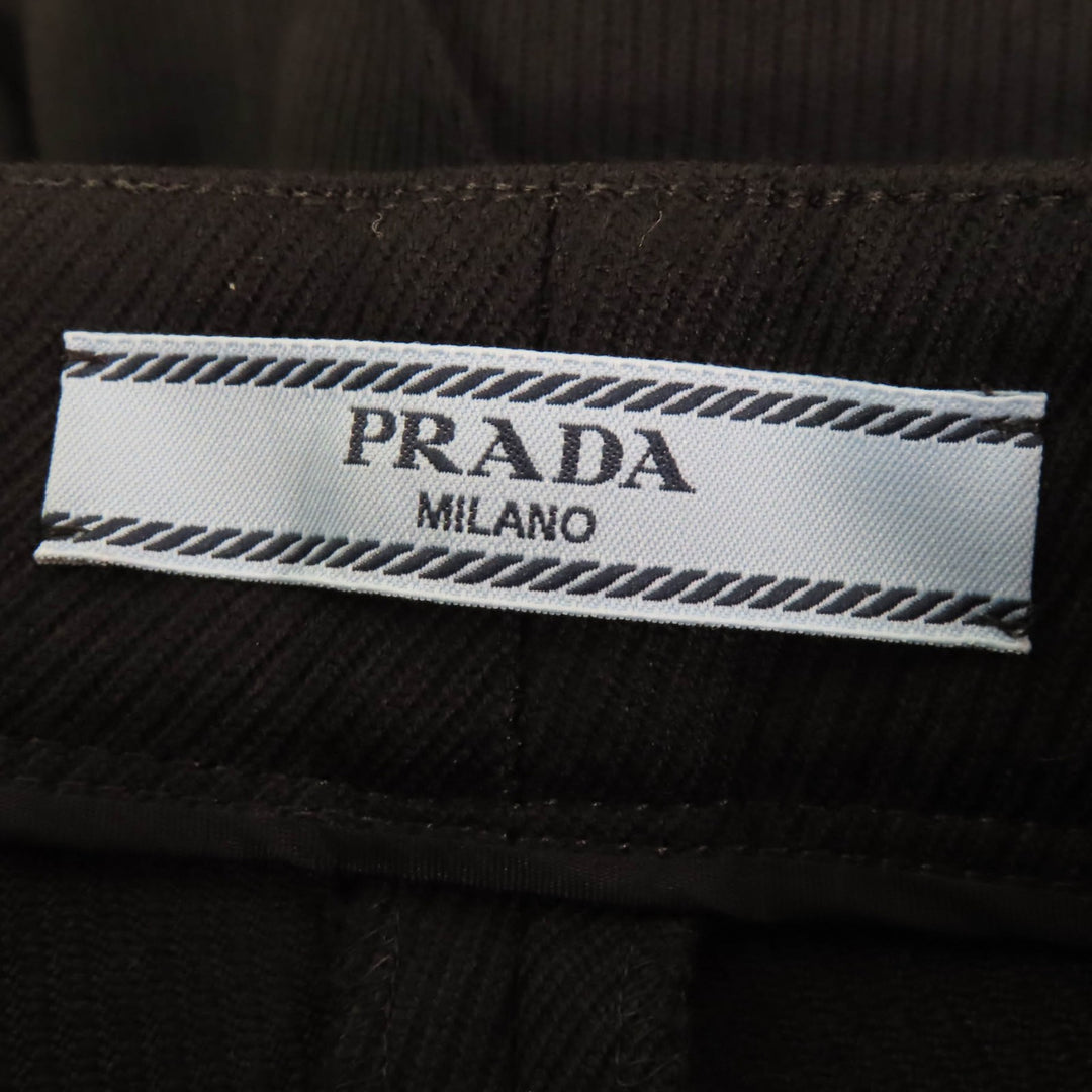 Excellent PRADA Pants black Virgin wool Women 36 P235H