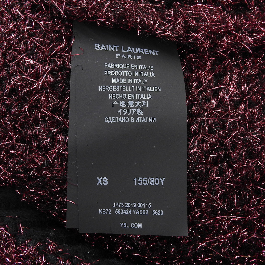 Excellent SAINT LAURENT PARIS tops lame knit Pink Nylon Women XS 563424