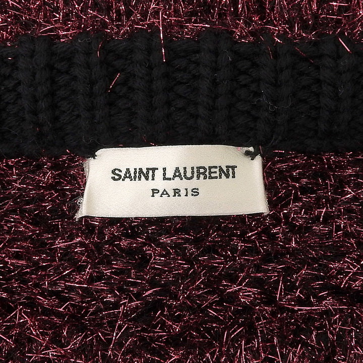 Excellent SAINT LAURENT PARIS tops lame knit Pink Nylon Women XS 563424