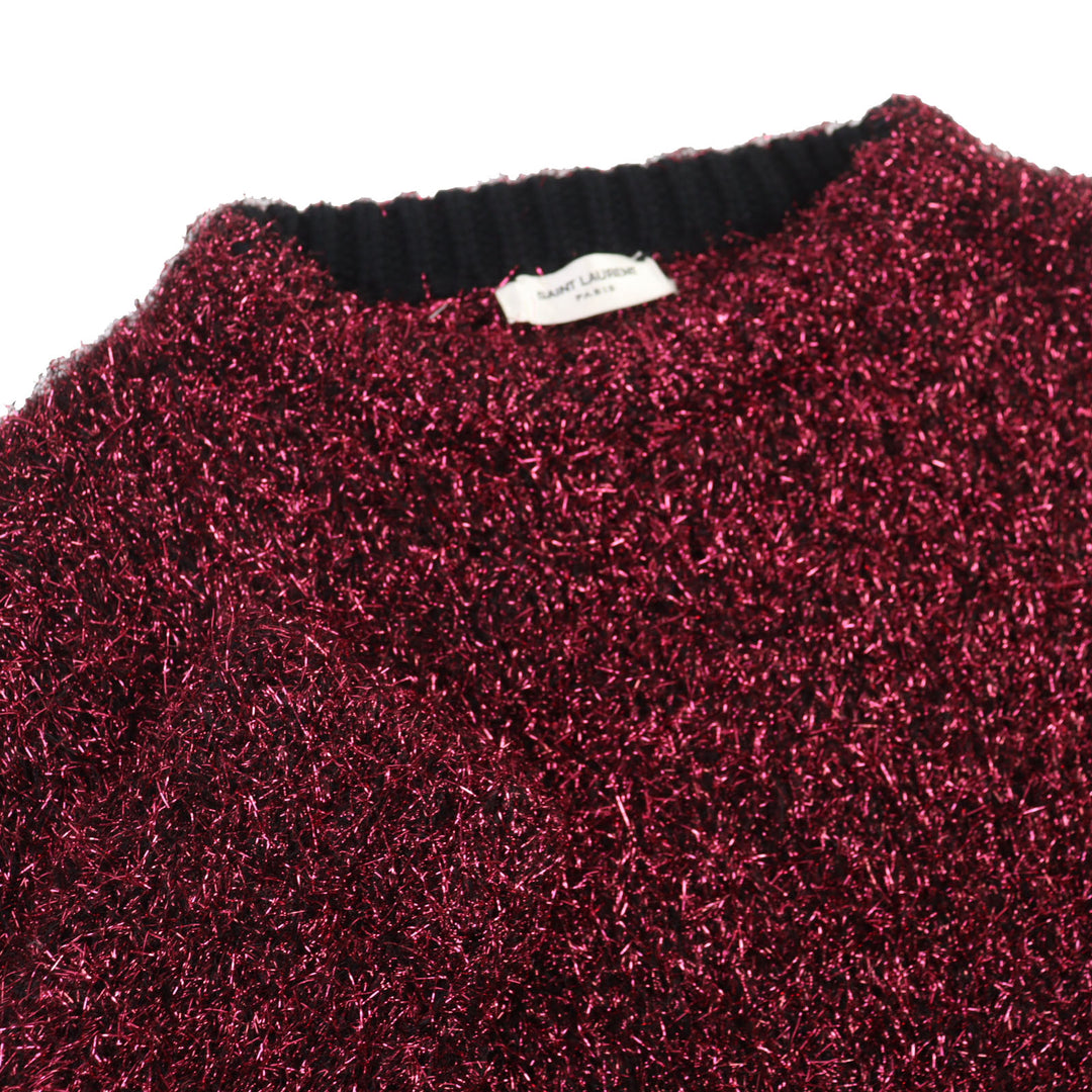 Excellent SAINT LAURENT PARIS tops lame knit Pink Nylon Women XS 563424