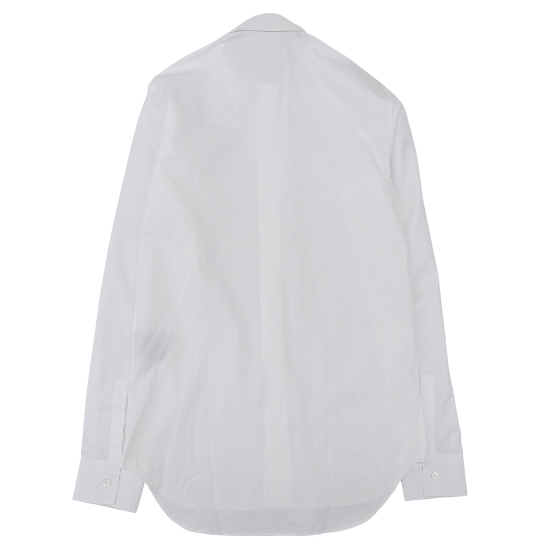 Excellent DIOR Long sleeve shirt Uniform CD embroidery white cotton mens 37