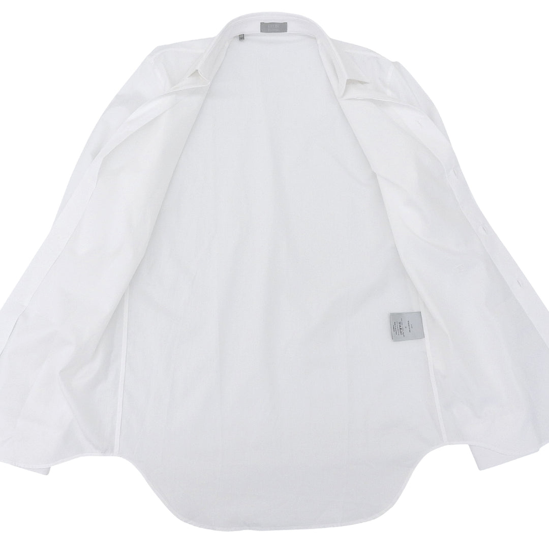 Excellent DIOR Long sleeve shirt Uniform CD embroidery white cotton mens 37