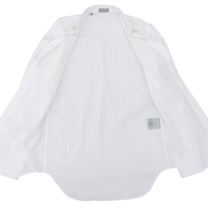 Excellent DIOR Long sleeve shirt Uniform CD embroidery white cotton mens 37