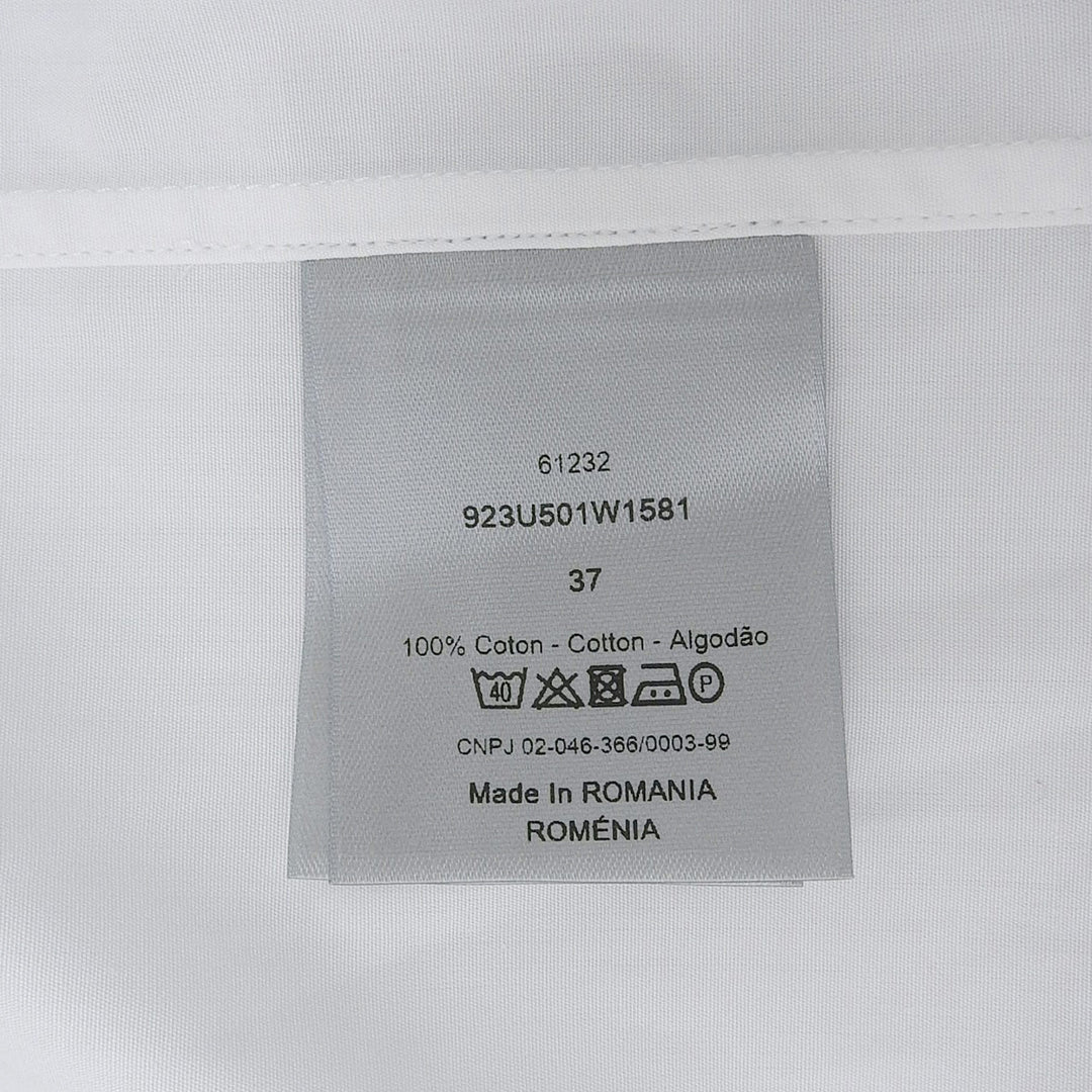 Excellent DIOR Long sleeve shirt Uniform CD embroidery white cotton mens 37