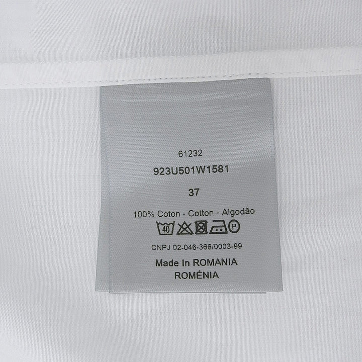 Excellent DIOR Long sleeve shirt Uniform CD embroidery white cotton mens 37