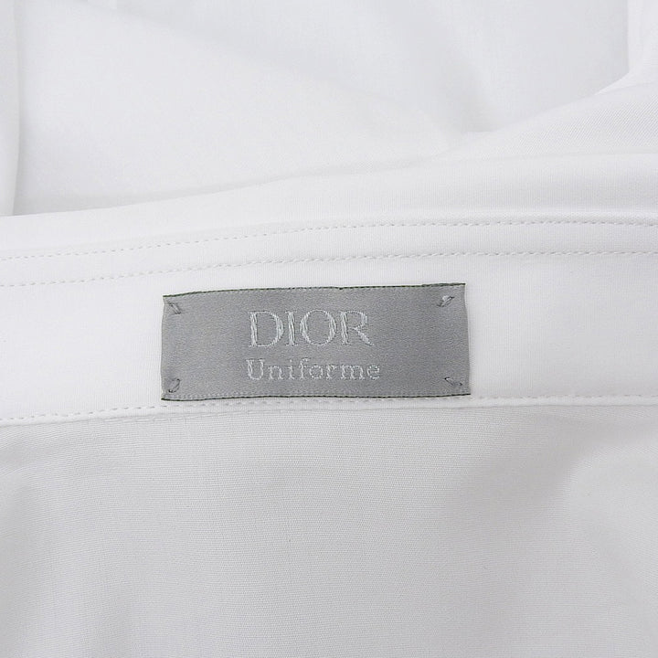 Excellent DIOR Long sleeve shirt Uniform CD embroidery white cotton mens 37