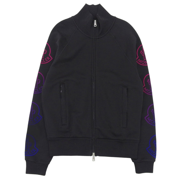 Excellent MONCLER Jersey MAGLIA Large logo gradient track jacket black cotton