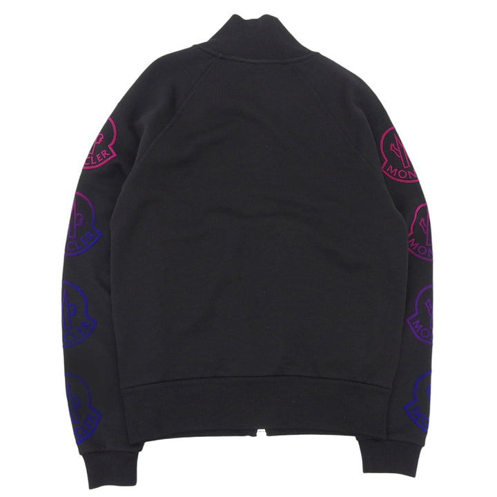 Excellent MONCLER Jersey MAGLIA Large logo gradient track jacket black cotton