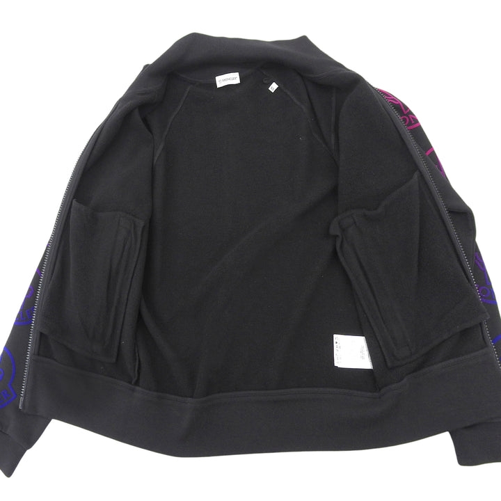Excellent MONCLER Jersey MAGLIA Large logo gradient track jacket black cotton