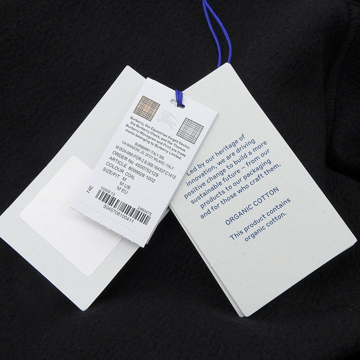 Pristine BURBERRY hoodie Back logo 8099928950 black cotton mens M 8099928