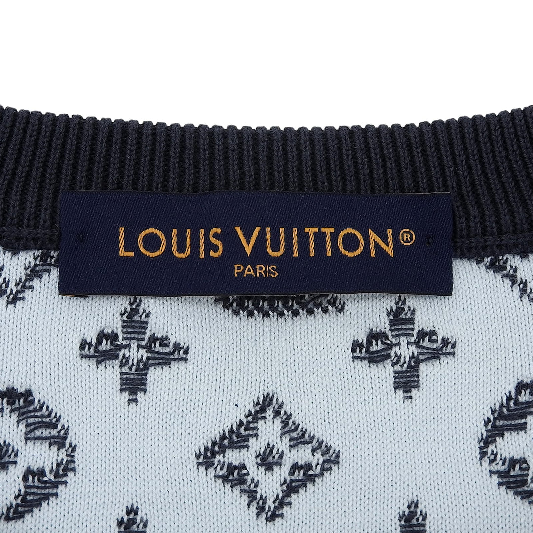 LOUIS VUITTON knit Gradient Monogram Gradation Gray cotton mens XL