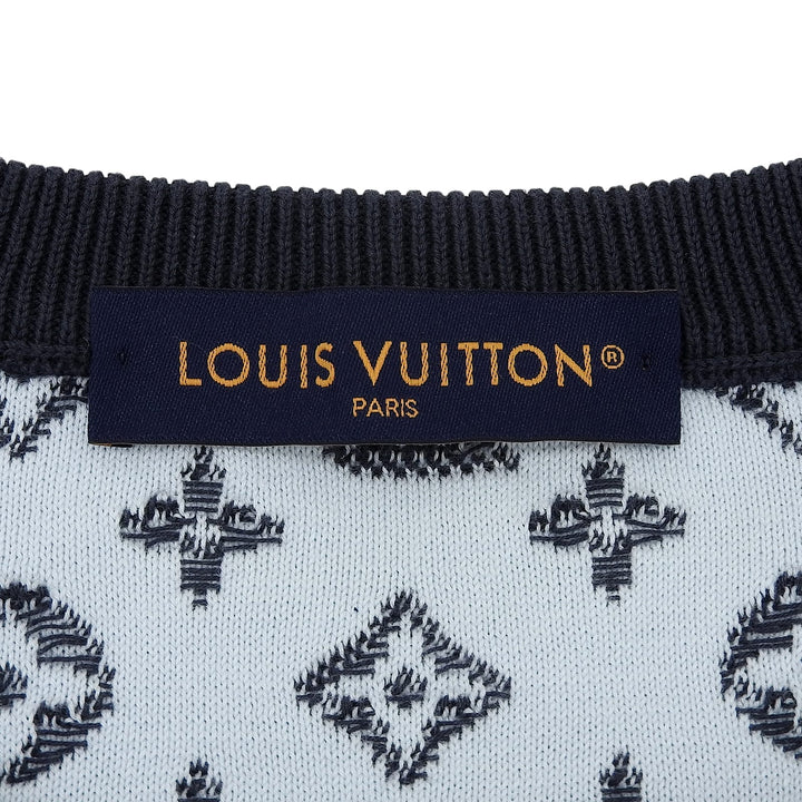 Excellent LOUIS VUITTON knit Gradient Monogram Gray cotton mens XL