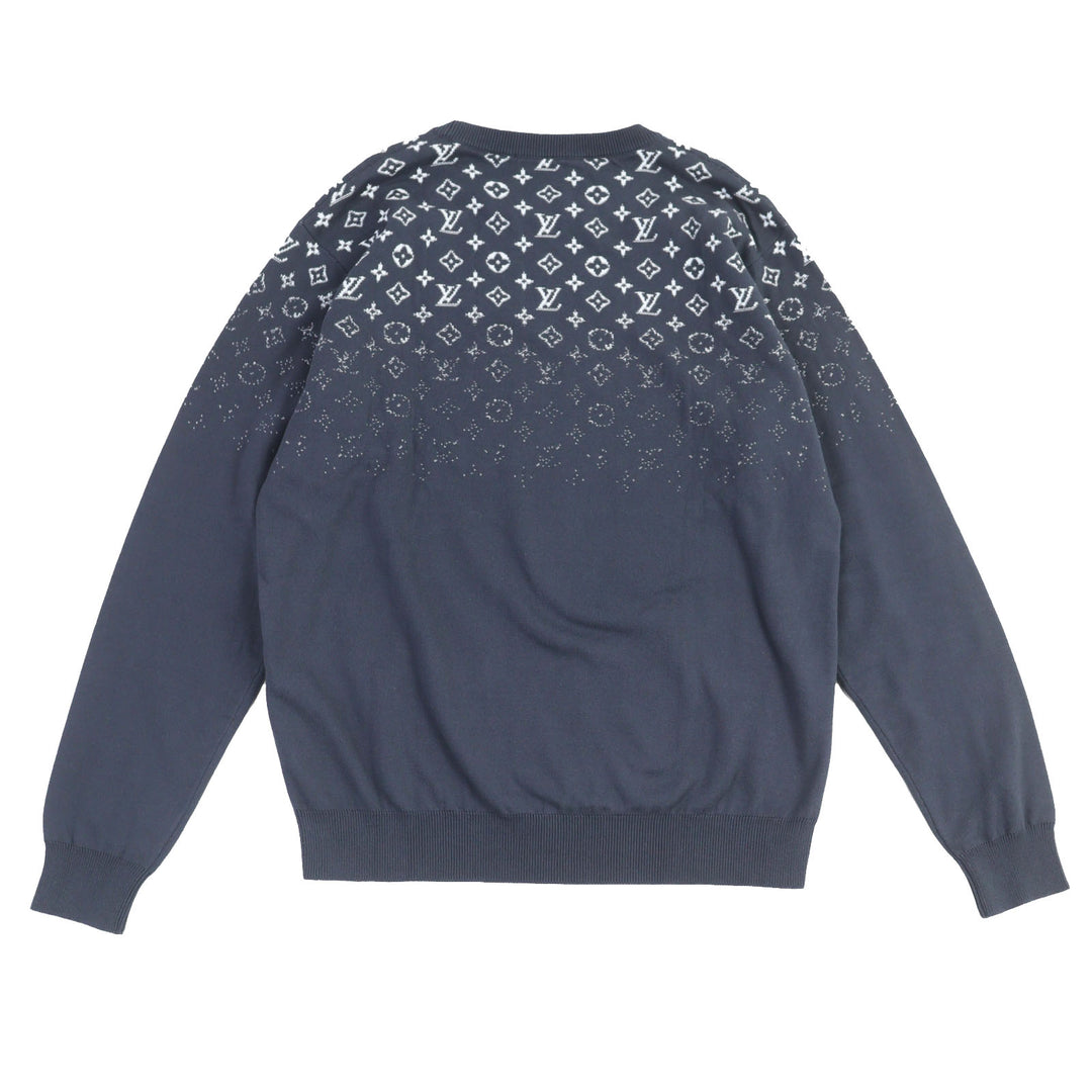 Excellent LOUIS VUITTON knit Gradient Monogram Gray cotton mens XL