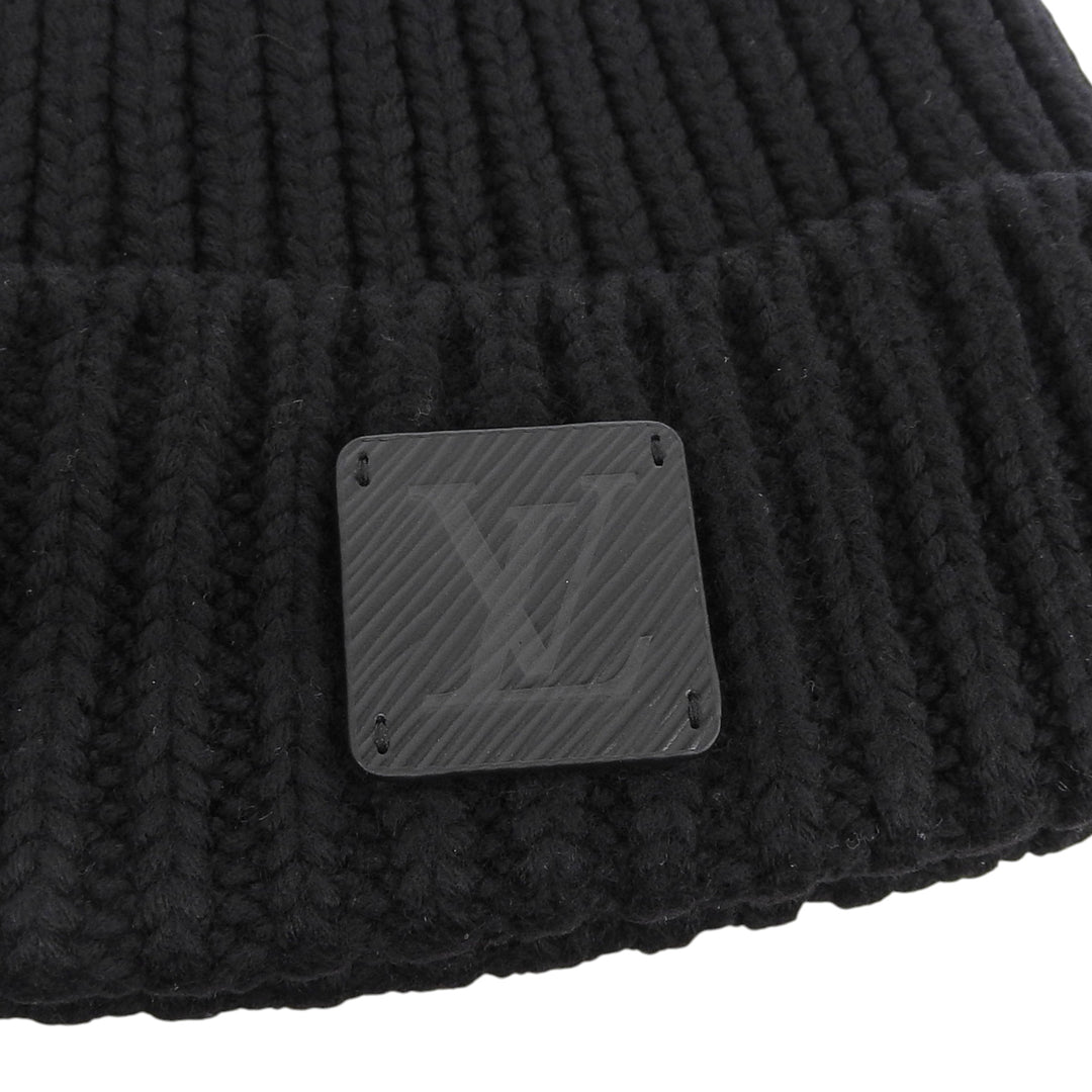 Great LOUIS VUITTON Knit cap Beanie Epi black mens M79370
