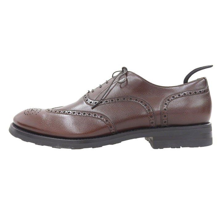 Pristine Dunhill Leather shoes Wingtip Medallion Full Brogue Brown leather mens 42.5