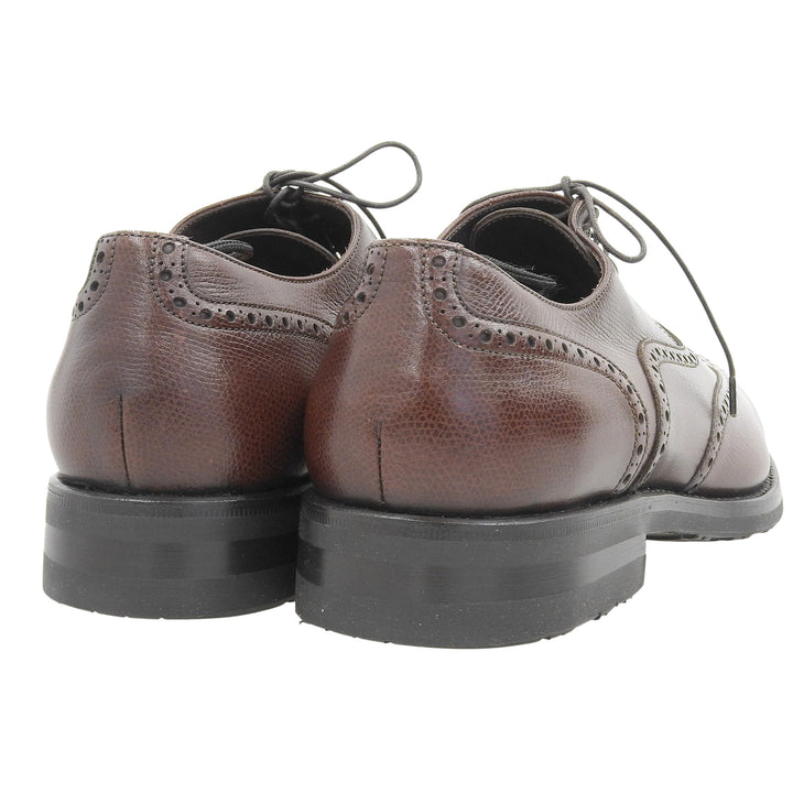 Pristine Dunhill Leather shoes Wingtip Medallion Full Brogue Brown leather mens 42.5