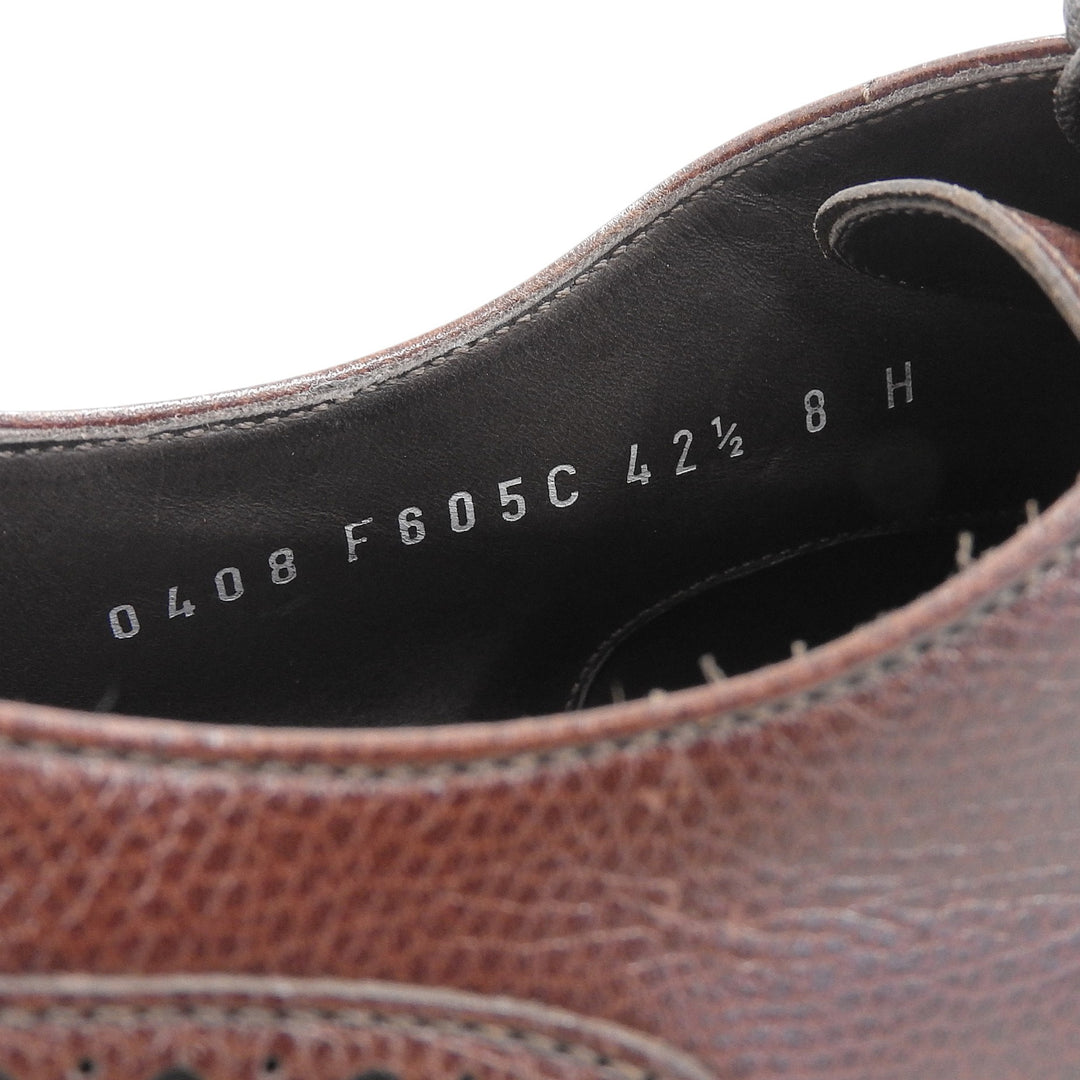 Pristine Dunhill Leather shoes Wingtip Medallion Full Brogue Brown leather mens 42.5