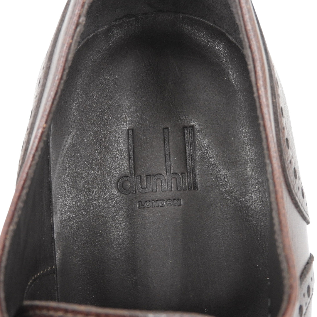 Pristine Dunhill Leather shoes Wingtip Medallion Full Brogue Brown leather mens 42.5
