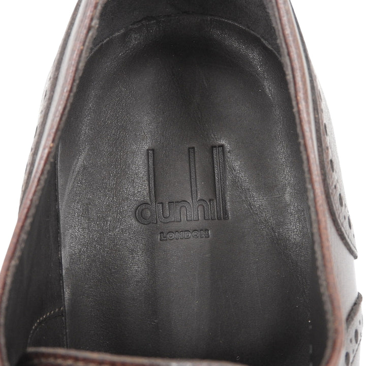 Pristine Dunhill Leather shoes Wingtip Medallion Full Brogue Brown leather mens 42.5
