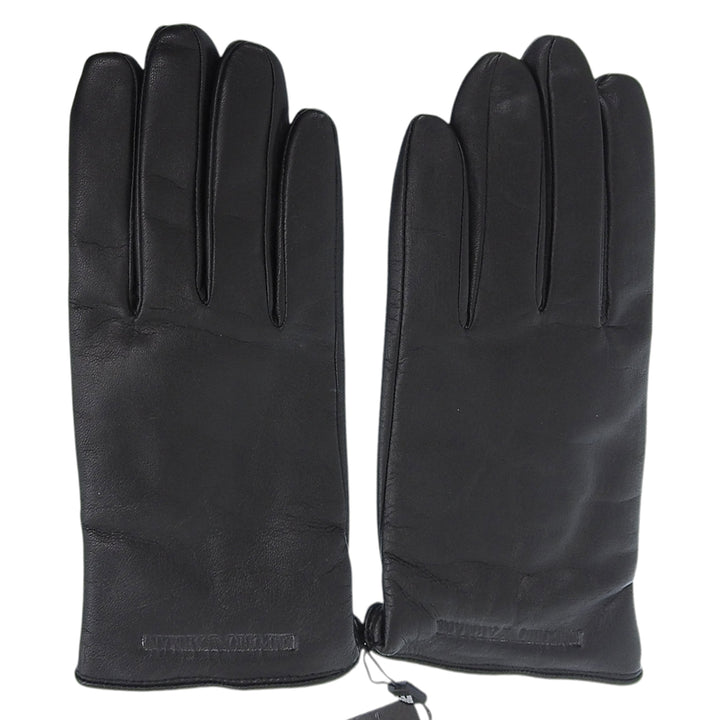 Pristine EMPORIO ARMANI gloves 624136 leather gloves black Lamb leather mens S