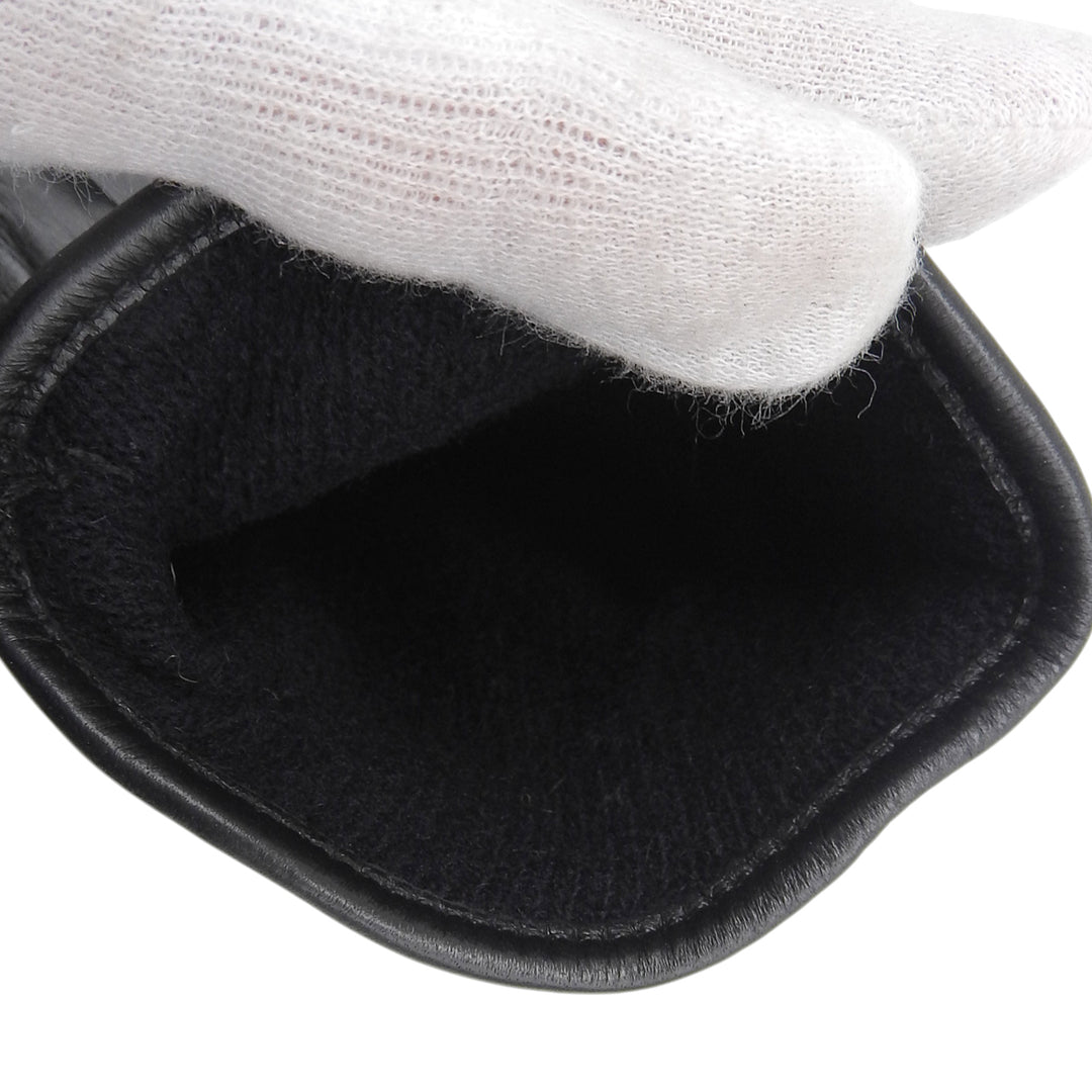 Pristine EMPORIO ARMANI gloves 624136 leather gloves black Lamb leather mens S